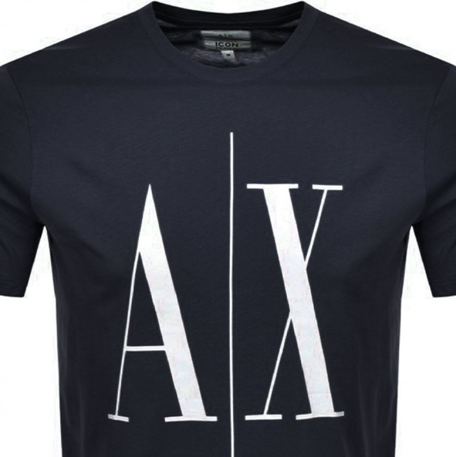 Alternative Image for ProductArmani Exchange Crew Neck Logo T Shirt Navy2